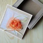 Kartka rustykalna z różą - kartki z kwiatami