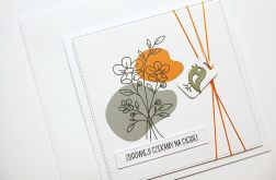 Kartka życzenia zdrowia handmade z ptaszkiem