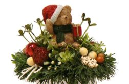 Stroik dekoracja Boże Narodzenie Miś z prezentem