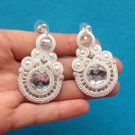 Kolczyki Ecru & Kryształy  - 