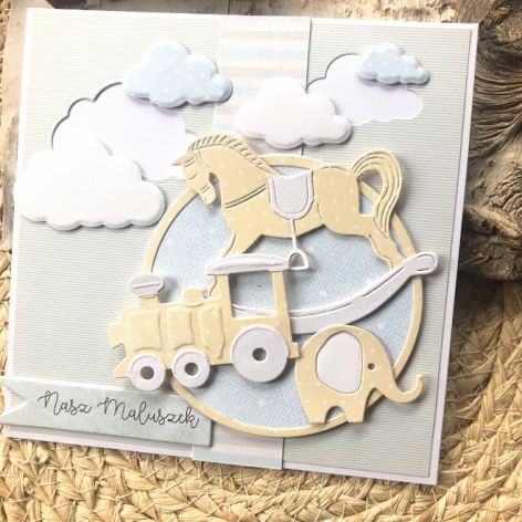 113,kartka na narodziny w pudełku dla chłopczyka