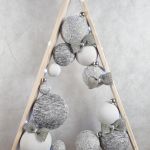 Drewniana prosta choinka w odcieniach popieli LED Handmade - 