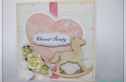 Kartka na Chrzest dla dziewczynki z konikiem