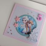 Kartka urodzinowa ręcznie robiona Kraina lodu Elsa i Anna - Kartka urodzinowa ręcznie robiona Kraina lodu Elsa i Anna