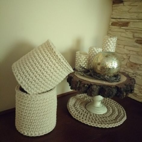 Kosze szydełkowe 2szt 20cmx20cm 