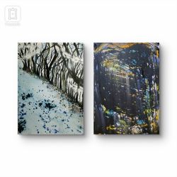 Kompozycja 2 zimowa na płótnie,  70x50x1cm 