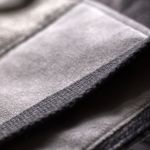 Duża szara torba z kominem z weluru patchwork - 
