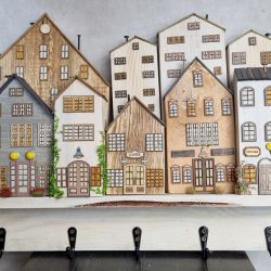 Wieszak - drewniane domki - na klucze i inne drobiazgi 23