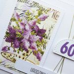 Kartka na urodziny z bzem ręcznie robiona - Kartka na urodziny z bukietem bzów