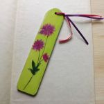 Zakładki malowane - Kwiaty w zieleni 2 - astry purpurowe