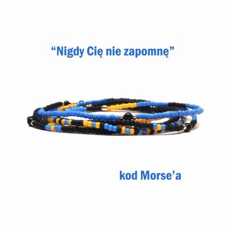 Onyks i kod Morse'a - bransoletka niezapomin