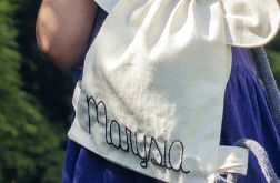 Bawełniany mini plecak miś z imieniem Marysia