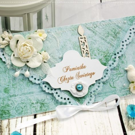 Kopertówka z okazji Chrztu św. - white bird