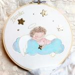 Anioł Stróż personalizowany obrazek chrzest - aniołek na chrzest święty