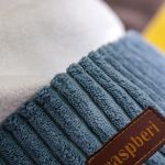 Mały plecak worek z niebieskiego sztruksu - 