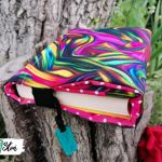 Otulacz / etui na książkę ~ ebru kolorowe - null