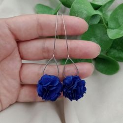 Kobaltowe kolczyki na wesele, lekkie długie