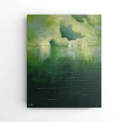 Morze w zieleniach-obraz akrylowy formatu 50/40 cm 