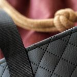 Torebka worek handmade z brudnoróżowego weluru i pikowanej ekoskóry – unikat No Waste | Raspberi - 