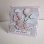 Personalizowana kartka na urodziny roczek królik - Personalizowana kartka na urodziny roczek królik
