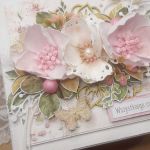 Kartka w różach do pudełka - Z boku