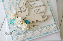 Pamiątka Komunii Świętej- turkus v.4