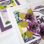 Kartka URODZINOWA - fioletowe kwiaty - Kartka na urodziny z ręcznie robionymi kwiatami