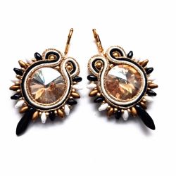 Black Sun kolczyki sutaszowe