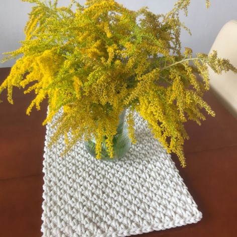 Bieżnik ręcznie robiony,obrus na stół mech ,35x120cm 5mm.