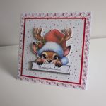 Kartka na świąteczna Boże Narodzenie renifer - Kartka na świąteczna Boże Narodzenie renifer