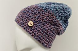 Gruba czapka beanie smerf kolorowa szydełkowa 1