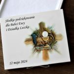 Podziękowanie dla Chrzestnych Dziadków Komunia - Podziękowanie komunijne dla Dziadków, Rodziców Chrzestnych, Babci, personalizowane pudełko na merci, pierwsza komunia święta pudełko z podziękowaniem