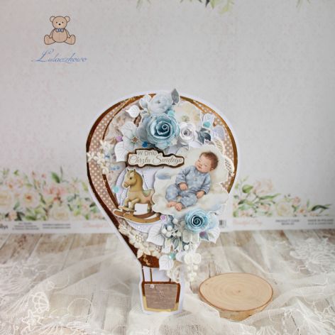 Kartka balonik narodziny chrzest "Baby"GOTOWA