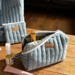 Zestaw prezentowy z lnu - niebieski - prezent dla kobiety