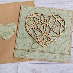 kartka ślubna, miłosna. geometryczne serce II