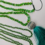 Naszyjnik Długi Sznur Trawa i Szmaragdy - 