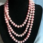 Perły natruralne, jasnoróżowy sznur pereł, naszyjnik - 