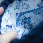 Granatowa listonoszka z kominem patchwork - 