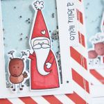 Kartka świąteczna z reniferem i św. Mikołajem - 