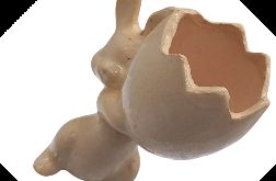 Ceramiczny Zajączek Na Jajko 12x10 cm – Dekoracja Wielkanocna