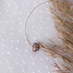Naszyjnik z brązową perłą na kawowym sznureczku - brązowa perła hodowlana