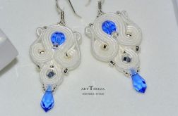 kolczyki ślubne sutasz, chaber i biel