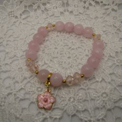 Bransoletka z różowym kwarcem 01