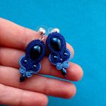 Kolczyki Perła Granatowa - 