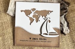 180,Kartka na ślub w szczęśliwą podróż z łodzią