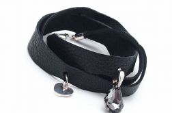 Skórzana bransoletka Black Black