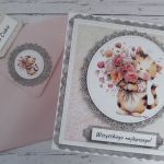 Kartka urodzinowa (lub na inną okazję) dla miłośniczki kotów - Tył koperty z ozdobnym kółeczkiem