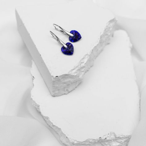 Kolczyki z kryształami Swarovski - heliotrope.