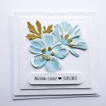 Subtelna kartka na ślub handmade z kwiatami  - Ręcznie robiona kartka ślubna z kwiatami