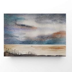 Na morzu-akwarela formatu A5.